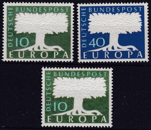 Poštovní známky Nìmecko 1957-58 Evropa Mi# 268-69,294 Kat 15€