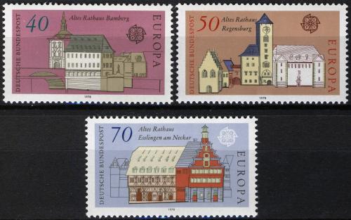 Poštovní známky Nìmecko 1978 Evropa CEPT, stavby Mi# 969-71