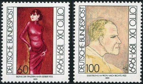 Potovn znmky Nmecko 1991 Umn, Otto Dix Mi# 1572-73