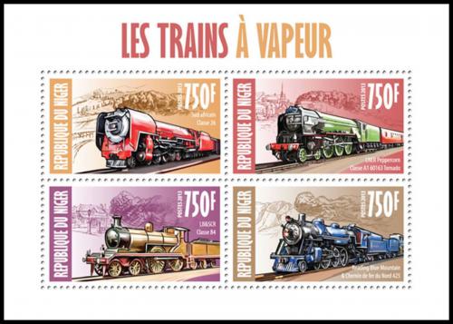 Poštovní známky Niger 2013 Parní lokomotivy Mi# 2303-06 Kat 12€ 