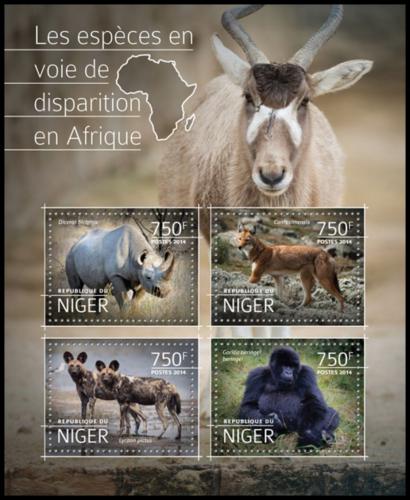 Poštovní známky Niger 2014 Ohrožená fauna Mi# 3209-12 Kat 12€