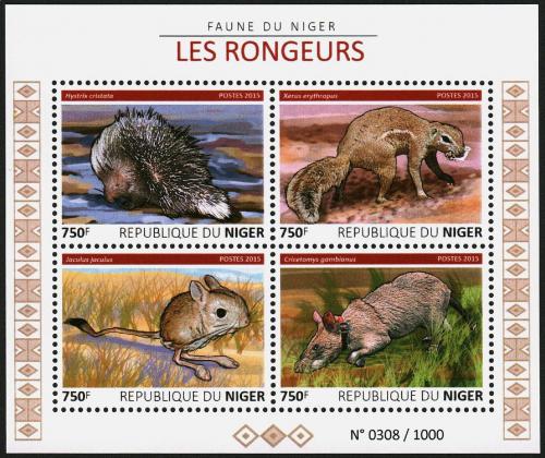 Poštovní známky Niger 2015 Hlodavci Mi# 3799-3802 Kat 12€