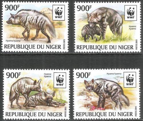 Potovn znmky Niger 2015 Hyena han, WWF Mi# 3742-45 Kat 12 - zvtit obrzek