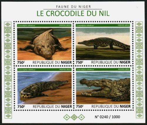 Poštovní známky Niger 2015 Krokodýli øeky Nil Mi# 3759-62 Kat 12€