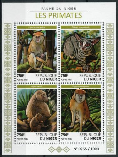 Poštovní známky Niger 2015 Opice Mi# 3843-46 Kat 12€