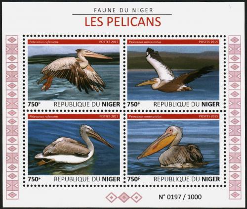 Poštovní známky Niger 2015 Pelikáni Mi# 3779-82 Kat 12€ 