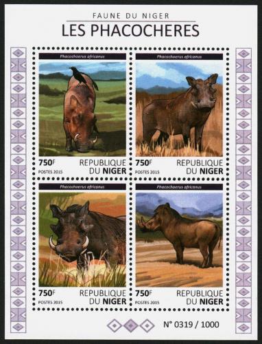 Poštovní známky Niger 2015 Prase savanové Mi# 3811-14 Kat 12€