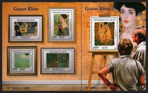 Poštovní známky Niger 2015 Umìní, Gustav Klimt Mi# 3717-21 Kat 24€