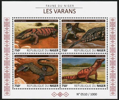 Poštovní známky Niger 2015 Varani Mi# 3755-58 Kat 12€