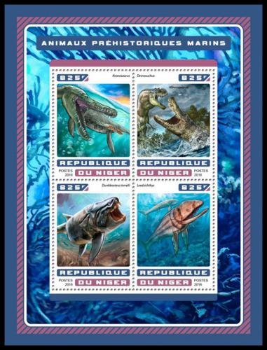 Poštovní známky Niger 2016 Moøští dinosauøi Mi# 4602-05 Kat 13€