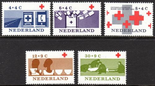 Poštovní známky Nizozemí 1963 Mezinárodní èervený køíž, 100. výroèí Mi# 801-05