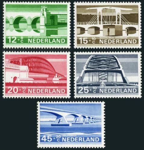 Poštovní známky Nizozemí 1968 Mosty Mi# 894-98