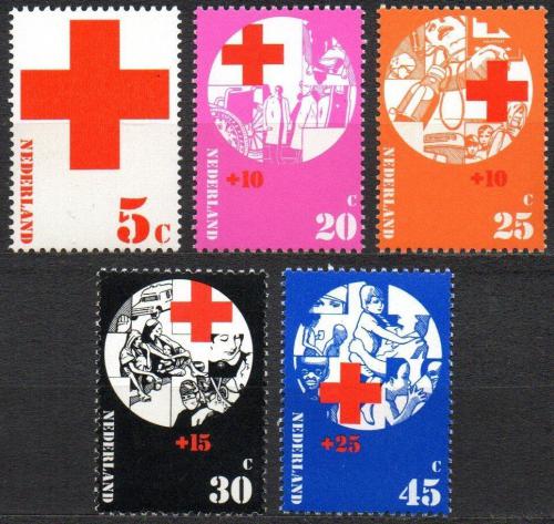 Poštovní známky Nizozemí 1972 Èervený køíž Mi# 994-98