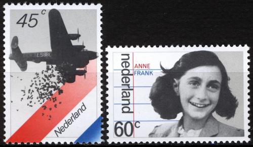 Poštovní známky Nizozemí 1980 Anne Frank a britský bombardér Mi# 1158-59