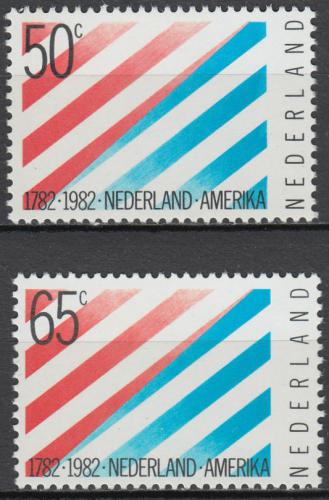 Potovn znmky Nizozem 1982 Diplomatick vztahy s USA Mi# 1207-08