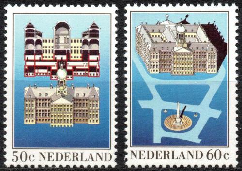 Potovn znmky Nizozem 1982 Krlovsk palc v Amsterdamu Mi# 1221-22