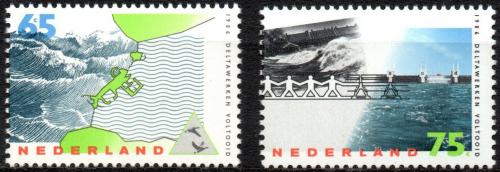 Poštovní známky Nizozemí 1986 Ochrana pøed povodnìmi Mi# 1305-06