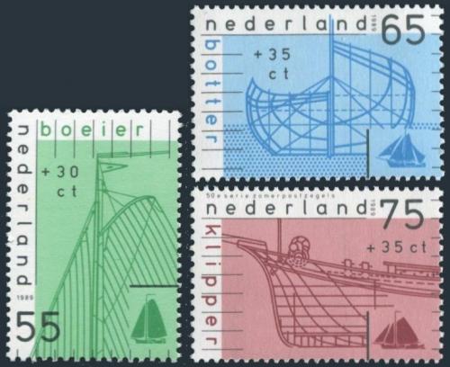 Poštovní známky Nizozemí 1989 Konstrukèní nákresy lodí Mi# 1361-63