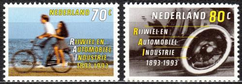 Poštovní známky Nizozemí 1993 Výroba kol a automobilù Mi# 1460-61