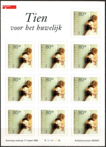 Poštovní známky Nizozemí 1998 Svatba Mi# 1652 Bogen Kat 10€