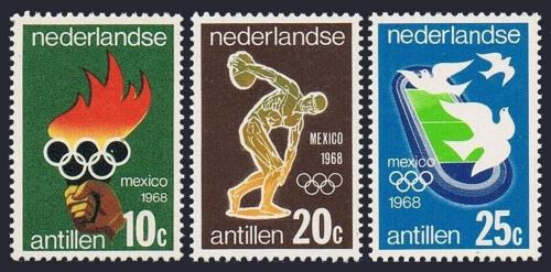 Poštovní známky Nizozemské Antily 1968 LOH Mexiko Mi# 187-89