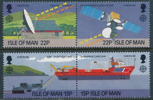 Poštovní známky Ostrov Man 1988 Evropa CEPT, doprava a komunikace Mi# 367-70