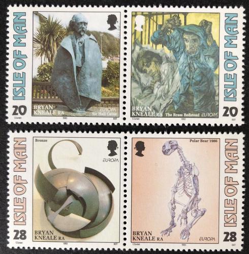 Poštovní známky Ostrov Man 1993 Evropa CEPT, moderní umìní Mi# 546-49