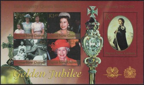 Poštovní známky Papua Nová Guinea 2002 Královna Alžbìta II. Mi# Block 20 Kat 11€
