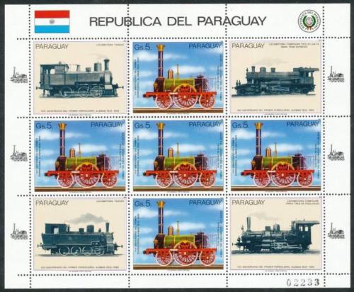 Poštovní známky Paraguay 1985 Nìmecké lokomotivy Mi# 3904 Bogen Kat 30€