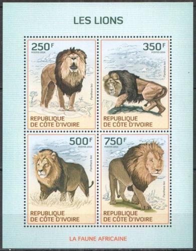 Poštovní známky Pobøeží Slonoviny 2014 Lvi Mi# 1599-1602 Kat 8.50€
