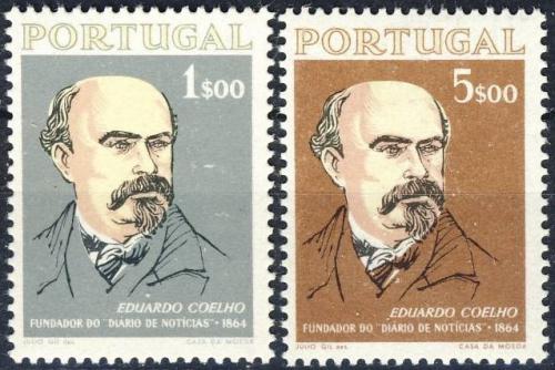 Poštovní známky Portugalsko 1964 Eduardo Coelho, novináø Mi# 972-73 Kat 8€