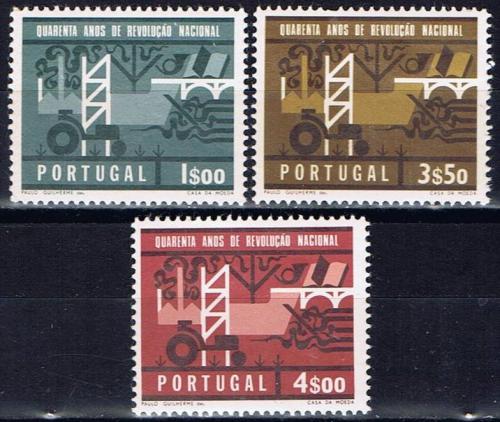Poštovní známky Portugalsko 1966 Vojenský puè, 40. výroèí Mi# 1003-05 Kat 6€