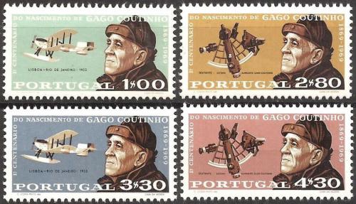 Poštovní známky Portugalsko 1969 Carlos Viegas Gago Coutinho Mi# 1084-87 Kat 8€
