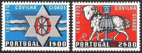 Poštovní známky Portugalsko 1970 Mìstská práva pro Covilhã Mi# 1111-12