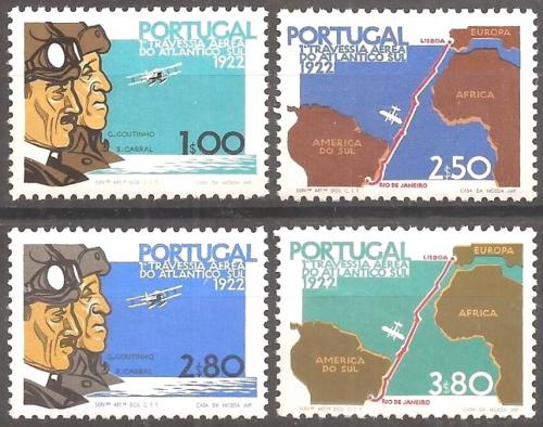 Poštovní známky Portugalsko 1972 První let do Rio de Janeiro Mi# 1185-88
