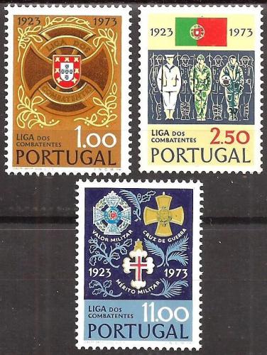 Poštovní známky Portugalsko 1973 Svaz úèastníkù války Mi# 1223-25 Kat 4.80€