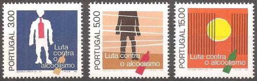 Poštovní známky Portugalsko 1977 Boj proti alkoholismu Mi# 1350-52