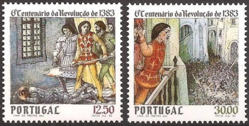 Poštovní známky Portugalsko 1983 Revoluce roku 1383 Mi# 1608-09 Kat 4.20€