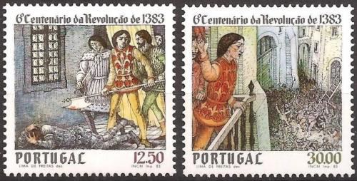 Potovn znmky Portugalsko 1983 Revoluce roku 1383 Mi# 1608-09 Kat 4.20