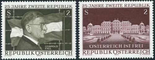 Potovn znmky Rakousko 1970 Druh republika Mi# 1322-23