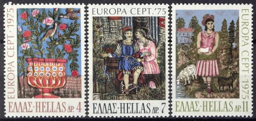 Poštovní známky Øecko 1975 Evropa CEPT, umìní Mi# 1198-1200