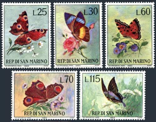 Poštovní známky San Marino 1963 Motýli Mi# 776-80