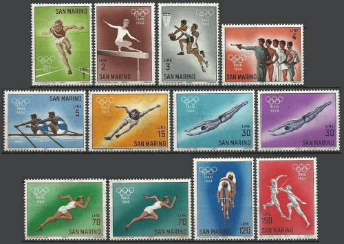 Poštovní známky San Marino 1964 LOH Tokio Mi# 802-13