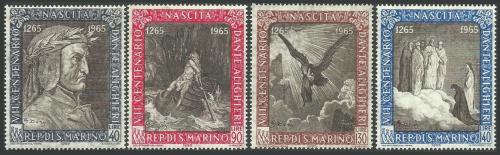 Poštovní známky San Marino 1965 Umìní, Dante Alighieri Mi# 845-48