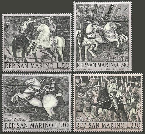 Poštovní známky San Marino 1968 Umìní, Paolo Uccello Mi# 914-17