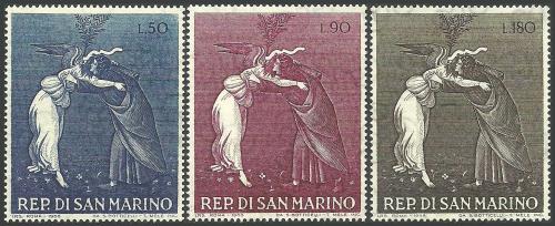 Poštovní známky San Marino 1968 Vánoce, umìní, Sandro Botticelli Mi# 918-20