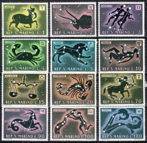 Poštovní známky San Marino 1970 Znamení zvìrokruhu Mi# 942-53