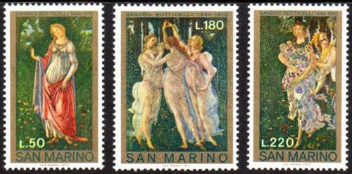 Poštovní známky San Marino 1972 Umìní, Alessandro Botticelli Mi# 994-96