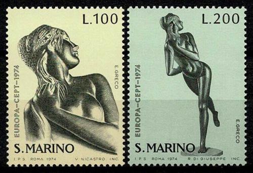 Poštovní známky San Marino 1974 Evropa CEPT, sochy Mi# 1067-68