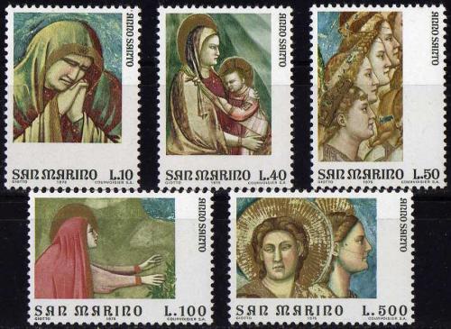 Poštovní známky San Marino 1975 Fresky, Svatý rok Mi# 1090-94